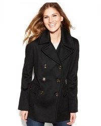 Calvin Klein Wool Blend Double Breasted Pea Coat