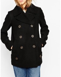 Asos Collection Pea Coat With Tab Detail