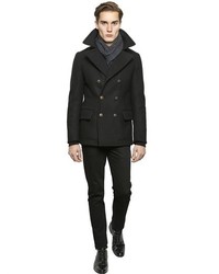 Dolce & Gabbana Double Breasted Wool Blend Peacoat