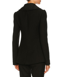 Dolce & Gabbana Double Breasted Embellished Button Peacoat Black