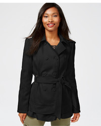Celebrity Pink Double Breasted Layered Hem Peacoat