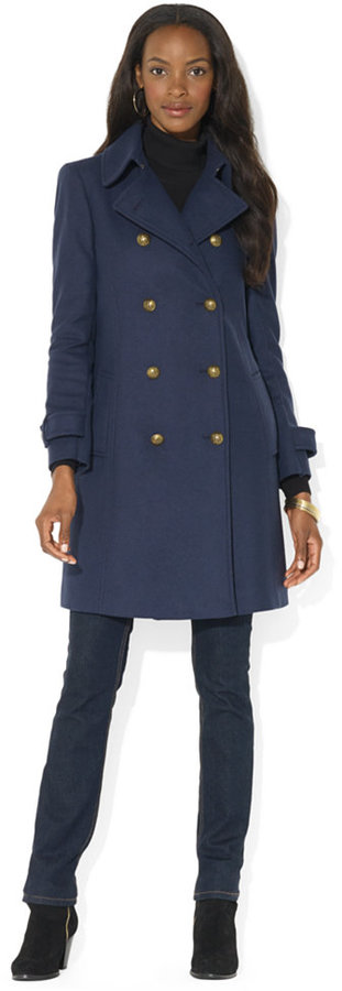 Lauren Ralph Lauren Double Breasted Pea Coat, $395 | Macy's | Lookastic