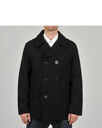 Chaps Double Breasted Wool Blend Peacoat
