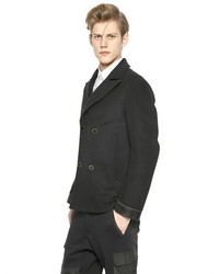 Alexander McQueen Double Breasted Wool Cashmere Pea Coat