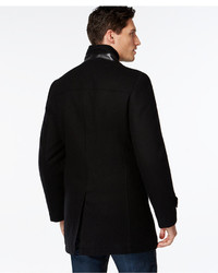 INC International Concepts Faux Leather Pieced Peacoat Only At Macys