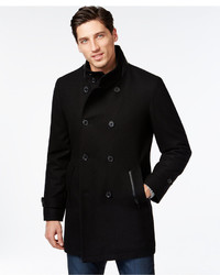 INC International Concepts Faux Leather Pieced Peacoat Only At Macys