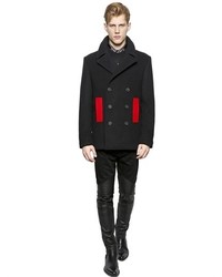 Givenchy Contrasting Details Wool Felt Peacoat