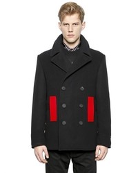 Givenchy Contrasting Details Wool Felt Peacoat