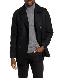 Ted Baker London Grilled Wool Blend Peacoat