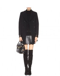 Tom Ford Leather Trimmed Wool Pea Coat