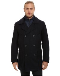 Andrew Marc Marc New York By Mulberry Pressed Wool Peacoat W Removable Quilted Bib
