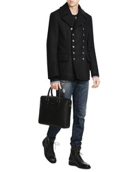 Dolce & Gabbana Pea Coat With Contrast Buttons