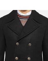 Dolce & Gabbana Slim Fit Wool And Cotton Blend Peacoat
