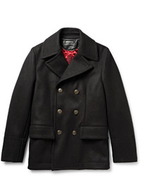 Dolce & Gabbana Slim Fit Wool And Cotton Blend Peacoat
