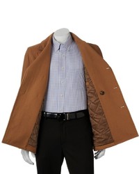 Towne By London Fog Wool Blend Double Breasted Peacoat