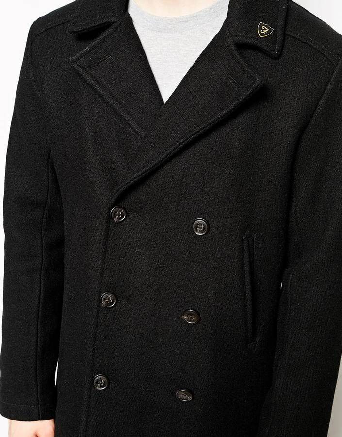 Farah Vintage Wool Peacoat 305 Asos Lookastic