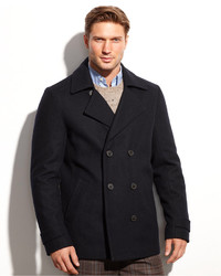 Calvin Klein Wool Blend Double Breasted Pea Coat, $275 | Macy's | Lookastic