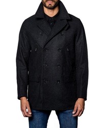 Jared Lang Wool Blend Double Breasted Peacoat