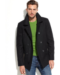 GUESS Wool Blend Military Peacoat