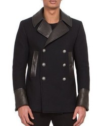 Balmain Wool Cashmere Double Breasted Peacoat