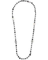 Pearl necklace Chanel Black in Pearl - 38249280