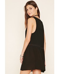 Forever 21 Embroidered Mesh Peasant Dress