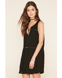Forever 21 Embroidered Mesh Peasant Dress