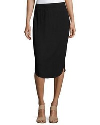 Eileen Fisher Calf Length Shirttail Pencil Skirt Black