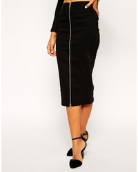 Asos Collection Midi Pencil Skirt With Zip Front