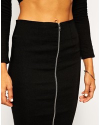 Asos Collection Midi Pencil Skirt With Zip Front