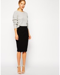 Asos Collection Pencil Skirt With Scallop Hem