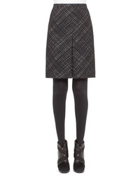 Akris Punto Crosshatch Jacquard Pencil Skirt Black