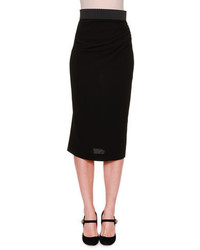 Dolce & Gabbana Grosgrain Waist Pencil Skirt Black
