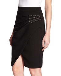 L'Agence Karen Pleated Wrap Pencil Skirt