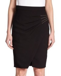 L'Agence Karen Pleated Wrap Pencil Skirt