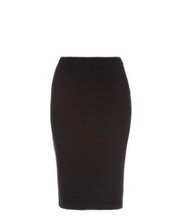 New Look Black Textured Wave Pencil Skirt