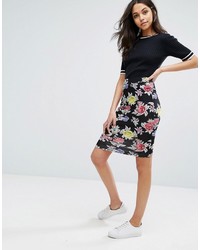 House of Holland Rose Repeat Jersey Pencil Skirt