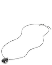 David Yurman 14mm Chtelaine Onyx Pendant Necklace With Diamonds