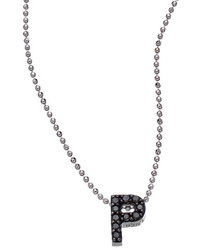 Mystic Light Black Pave Diamond Initial Pendant Necklace
