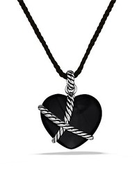 David Yurman Cable Heart Pendant With Black Onyx On Cord