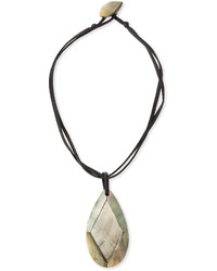 Viktoria Hayman Faceted Mother Of Pearl Pendant Necklace Black