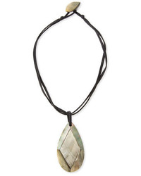 Viktoria Hayman Faceted Mother Of Pearl Pendant Necklace Black