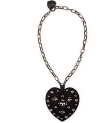 Lanvin Heart Pendant Necklace Black