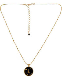 Blee Inara Initial Round Pendant Chain Necklace
