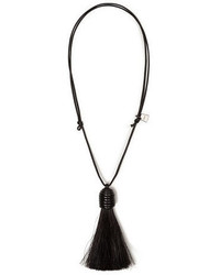 Akris Leather Tassel Pendant Necklace
