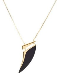 Maiyet Natural Black Horn Oversize Pendant Necklace Colorless