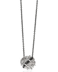 Michael Aram Michl Aram Palm Woven Pendant Necklace With Black Diamonds