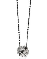 Michael Aram Michl Aram Palm Woven Pendant Necklace With Black Diamonds