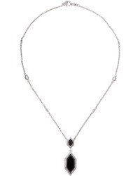 Judith Ripka Modern Deco Onyx Pendant Necklace Black