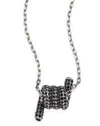 Marc Jacobs Pave Crystal Twisted Pendant Necklace